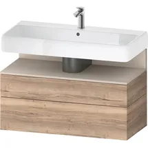 Duravit Collection One Waschtischunterbau, 1 Auszug und 1 Schublade, 990x470x590mm, Nische Taupe Supermatt, QA4395083550010, Farbe: Eiche marmoriert