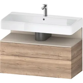 Duravit Collection One Waschtischunterbau, 1 Auszug und 1 Schublade, 990x470x590mm, Nische Taupe Supermatt, QA4395083550010, Farbe: Eiche marmoriert