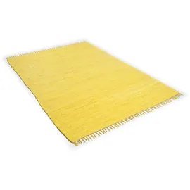 TEPGO Handwebteppich Dream Cotton Gelb 60 cm x 120 cm
