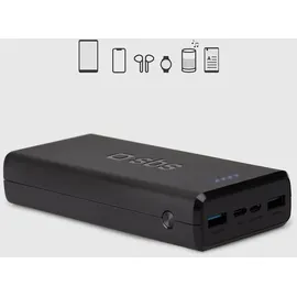 SBS TTBB20000FASTK, 20000 mAh, und 2 USB - Schwarz