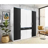 Priess Kleiderschrank 185 x 193 x 55 cm Schwarz