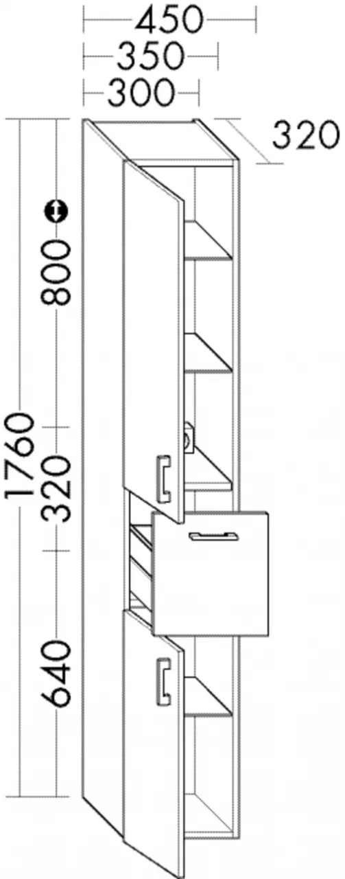 Burgbad Hochschr.Sys30 PG1 Aqua 1760x450x320 Tectona Dekor Zimt, HSKU045RF6316 HSKU045RF6316