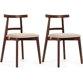 Konsimo Holzstuhl LILIO creme 2er Set