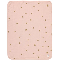 Lässig Babydecke Krabbeldecke Kuscheldecke GOTS zertifiziert/Muslin Blanket 75 x 100 cm Dots powder pink