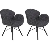 Hela Sessel, Bristol, 2er-Set anthrazit Metall, Microfaser B/H/T: ca.