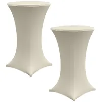 Baumarktplus 2x Stehtischhusse Stretch 70 cm beige Tischdecke Husse