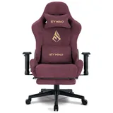 symino Gaming-Stuhl Drehstuhl, verstellbare Armlehnen und Rückenlehne, Memory Foam Kissen mit Fußstütze, Rot rot