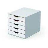 Durable Schubladenbox VARICOLOR MIX 5 Fächer, mit Etiketten zur Beschriftung, mehrfarbig