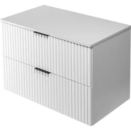 Rodan | Waschbeckunterschrank 80cm | Weiß matt | B/H/T 80/57/46cm | Weiß Tischplatte | Badezimmerschränke, Badmöbel, Waschbecken Unterschränke - Weiß