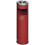 Proregal Robuster Kombiascher mit poliertem Aschereinsatz 11,6 Liter, HxBxT 66 x 20 x 20 cm Verzinkter Stahl Rot