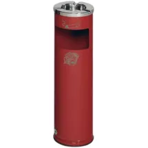 Proregal Robuster Kombiascher mit poliertem Aschereinsatz 11,6 Liter, HxBxT 66 x 20 x 20 cm Verzinkter Stahl Rot