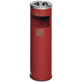 Proregal Robuster Kombiascher mit poliertem Aschereinsatz 11,6 Liter, HxBxT 66 x 20 x 20 cm Verzinkter Stahl Rot