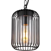 GLOBO LED Pendelleuchte Außenlampe Gartenleuchte Hängelampe Edelstahl, Metallstäbe schwarz