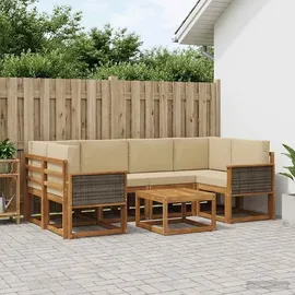 vidaXL Outdoor-Sofagarnitur 5-tlg. Natur