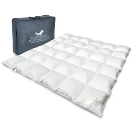 Klosterdorf Betten Manufaktur Klosterdorf Bettenmanufaktur Premium Ganzjahresdecke - ''exzellent'' - 200x220 cm - 830 Gramm - LEICHT - Daunendecke - Bettdecke - Handarbeit aus Deutschland - Für einen gesunden Schlaf