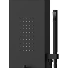 Marwell Duscharmatur Essenza schwarz 125x20 cm - Regendusche - Handbrause mit Schlauch