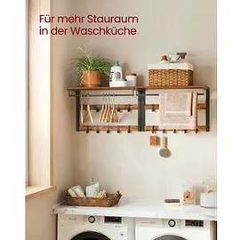 VASAGLE Wandgarderobe braun Holz 10 Haken 65,0 x 42,0 cm