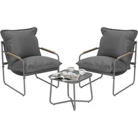 Woltu Gartenlounge-Set 3-tlg. Grau