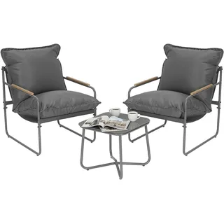 Woltu Gartenlounge-Set 3-tlg. Grau