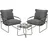 Woltu Gartenlounge-Set 3-tlg. Grau