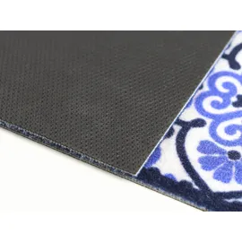 Primaflor Küchenläufer "LISSABON, Made in Belgium", blau, B:45cm H:5mm L:145cm, Polyamid, PRIMAFLOR-IDEEN IN TEXTIL, Teppiche, Motiv Ornamente, Fliesen Design, rutschhemmend, waschbar, Küche