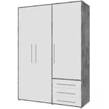 Möbel Kraft Kleiderschrank Morley 144,4 x 200 x 53 cm Grau