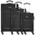 nowi Sevilla Koffer-Set 3-tlg. schwarz/lime