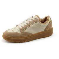 Paul Green Damen Pauls mit Relax-Weite und Wechselfußbett, Frauen Low-Top Sneaker,Warm gefüttert,Plateausohle,Halbschuhe,Beige (Almond/Biscuit),38 EU / 5 UK - 38 EU