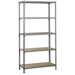 PROREGAL Schwerlastregal Muli | HxBxT 180x80x40cm| Fachlast 150kg | Grau | Lagerregal Kellerregal Werkstattregal Metallregal