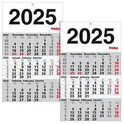 2 Printus 3-Monats-Wandkalender 2025