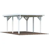 Einzel-Carport 360 x 512 cm Weiß grundiert