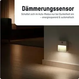 Ansmann Sensor-Nachtlicht NL5R wiederaufladbar 1600-0481 Nachtlicht mit Bewegungsmelder Rund LED Warmweiß Weiß