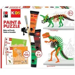 Marabu 305000000110 KiDS Paint & Puzzle Set Little Artist, Dinos