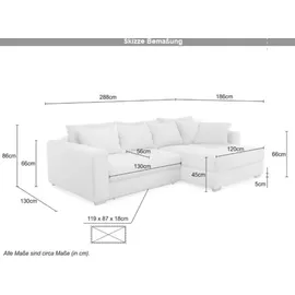 luma-home schönes für dein zuhause Ecksofa-Dauerschläfer Federkern Schlafcouch seitenverkehrt Bettkasten Cord Grün / 15156 - Grün