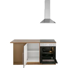 kochstation Winkelküche L-Form 290 x 170 cm grau