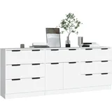 vidaXL 3-tlg. Sideboard Weiß Holzwerkstoff