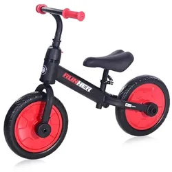 Lorelli Laufrad Runner 2 in 1 Pedale, Stützräder, verstellbar, 11 Zoll EVA-Räder rot