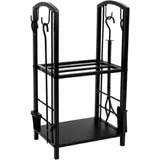 Westerholt Kaminholzregal Metall 0,75 m x 0,77 m Schwarz