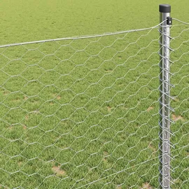 vidaXL Weidezaun 0,8 x 25 m Silber/Verzinkter Stahl