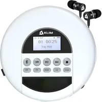 Klim Nomad - tragbarer CD-Player mit ausdauerndem Akku, Kopfhörer, Radio FM, MP3- und TF-Karte, Bluetooth, ideal für Autos - Weiß