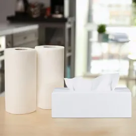 Relaxdays Tücherbox Weiß