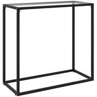 furnicato Beistelltisch Konsolentisch Transparent 80x35x75 cm Hartglas weiß