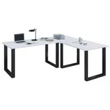 VCM my office Lona Schreibtisch weiß rechteckig, U-Fuß-Gestell schwarz 160,0 x 50,0 cm