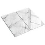 Tulup Schneidebrett Glas 2-tlg. 30 x 52 cm Weiß/Marmor