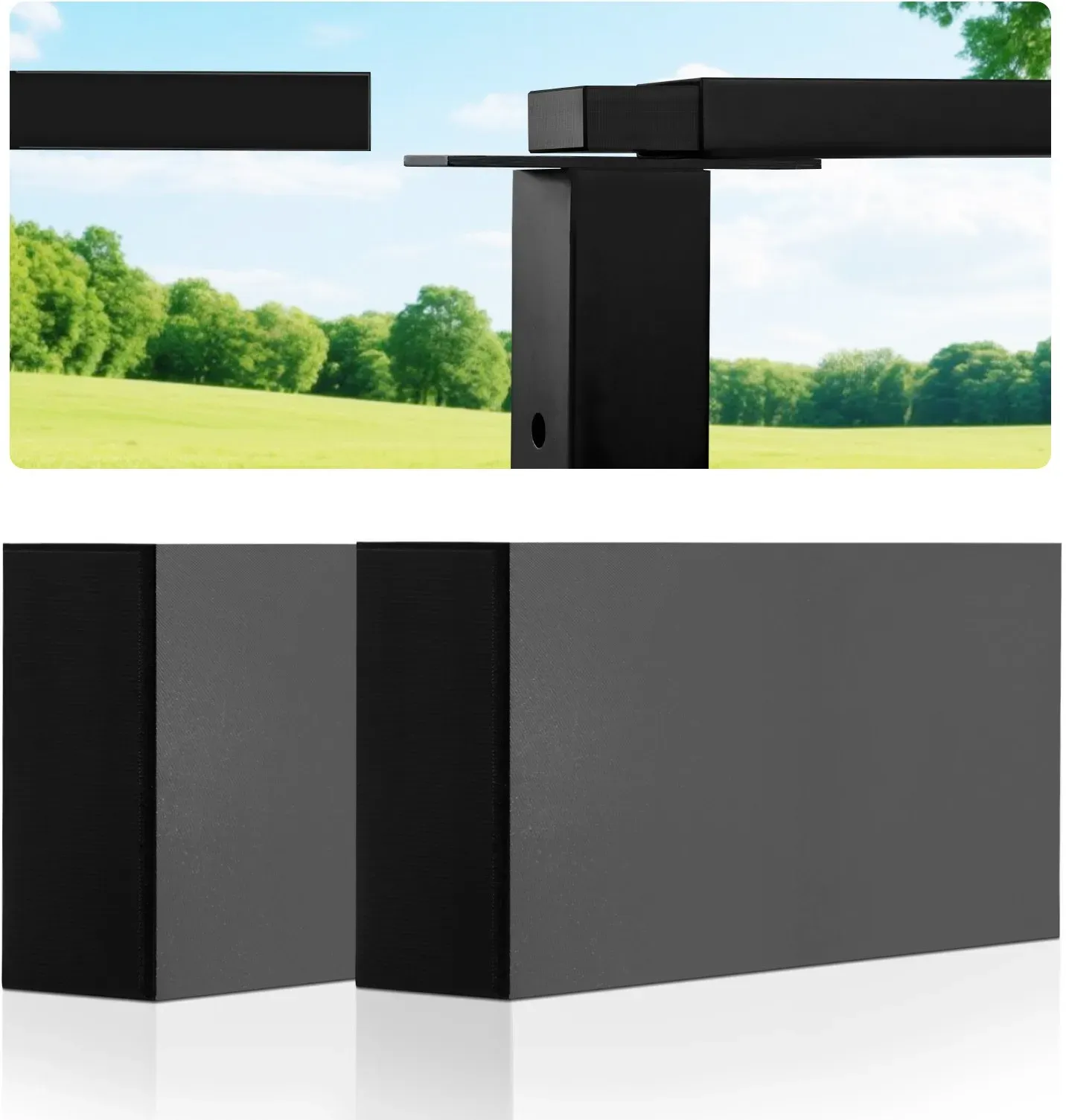 VEVOR 2er-Pack Verlängerungs-Handlaufverbinder, POM-Handlaufverschraubung für rechteckige Handlauf-Top-Kabelgeländer-System-Kits, Deck-Kabelschienensystem im Außenbereich, Mattschwarz, HT-04