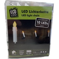 LED Lichterkette mit 10 Baumkerzen inkl. Clip
