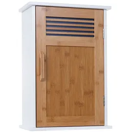 Mendler Hängeschrank HWC-A85, Badschrank Wandschrank Bambus, 52x35x21cm weiß