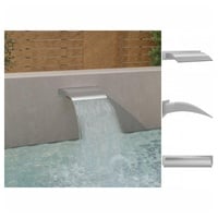 vidaXL Pool-Wasserfall Silber 45x9x26 cm Edelstahl