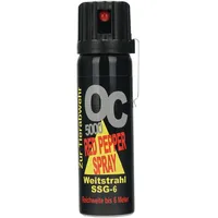 Pfefferspray OC5000 SSG-6 Weitstrahl 63ml mit Metallclip und Federdeckel kompakt und diskret - extra stark - legal mitführbar