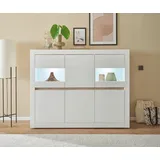 INOSIGN Highboard »Chester, Weiß matt B/H/T: ca. 165x132x42 cm - weiß